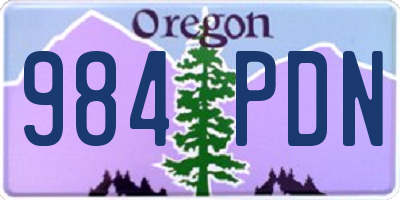 OR license plate 984PDN