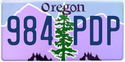 OR license plate 984PDP