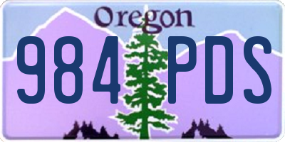 OR license plate 984PDS