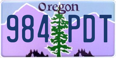 OR license plate 984PDT