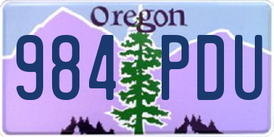 OR license plate 984PDU