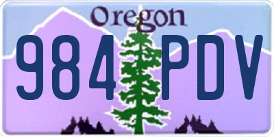 OR license plate 984PDV