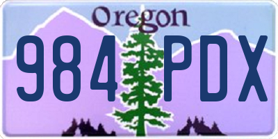 OR license plate 984PDX