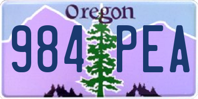 OR license plate 984PEA