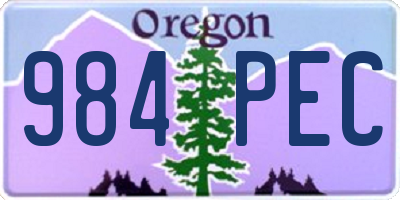 OR license plate 984PEC