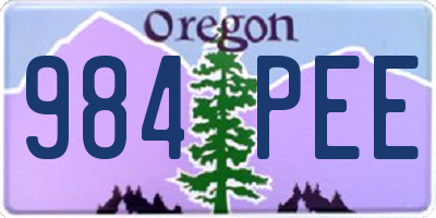 OR license plate 984PEE