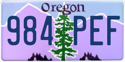 OR license plate 984PEF