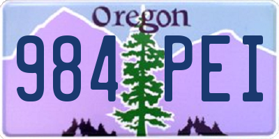 OR license plate 984PEI