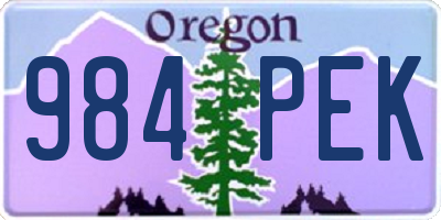 OR license plate 984PEK