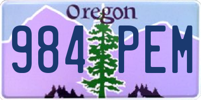 OR license plate 984PEM