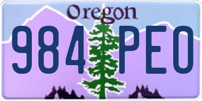 OR license plate 984PEO