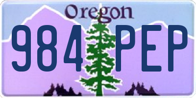 OR license plate 984PEP