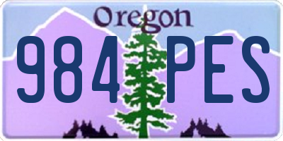 OR license plate 984PES