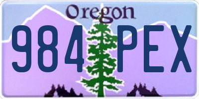 OR license plate 984PEX