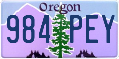 OR license plate 984PEY