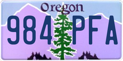 OR license plate 984PFA
