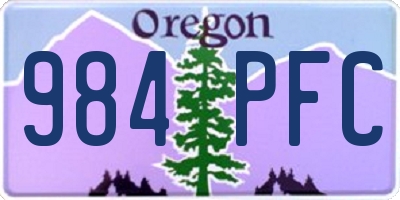 OR license plate 984PFC