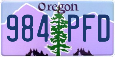 OR license plate 984PFD