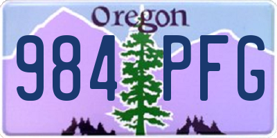 OR license plate 984PFG