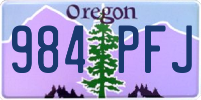 OR license plate 984PFJ