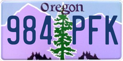OR license plate 984PFK
