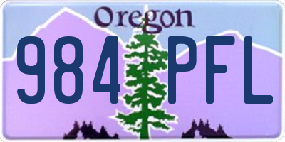 OR license plate 984PFL