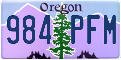 OR license plate 984PFM