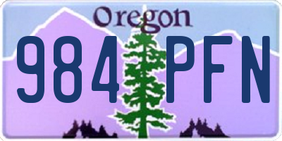 OR license plate 984PFN