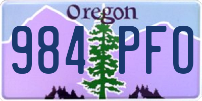 OR license plate 984PFO