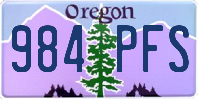 OR license plate 984PFS