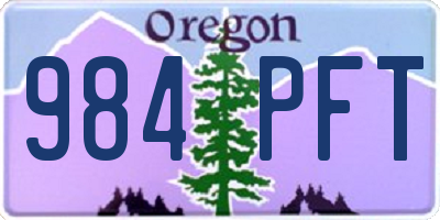 OR license plate 984PFT