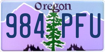 OR license plate 984PFU