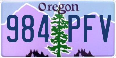 OR license plate 984PFV
