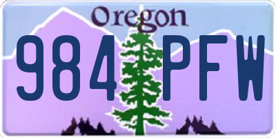 OR license plate 984PFW