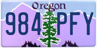 OR license plate 984PFY