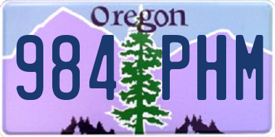 OR license plate 984PHM