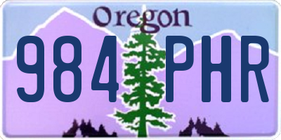 OR license plate 984PHR