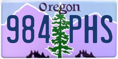 OR license plate 984PHS