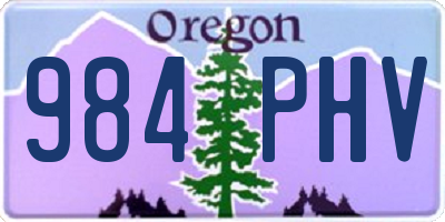 OR license plate 984PHV