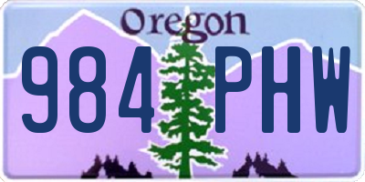 OR license plate 984PHW