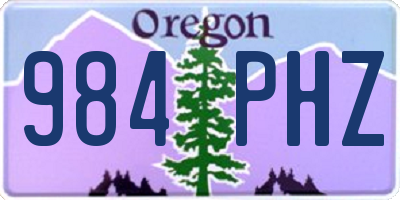 OR license plate 984PHZ