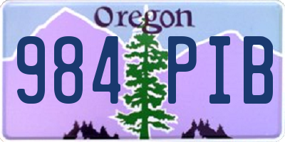 OR license plate 984PIB