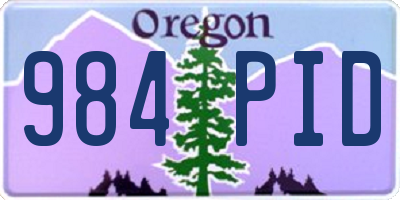 OR license plate 984PID