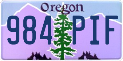 OR license plate 984PIF