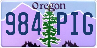 OR license plate 984PIG