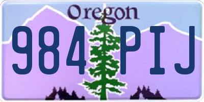 OR license plate 984PIJ