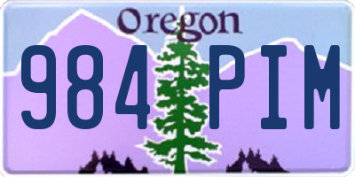 OR license plate 984PIM