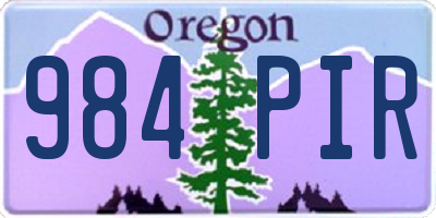 OR license plate 984PIR