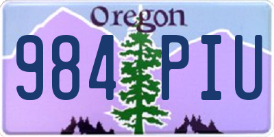 OR license plate 984PIU