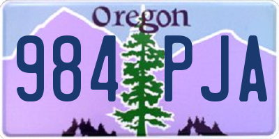 OR license plate 984PJA